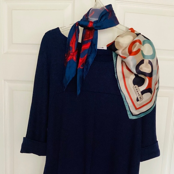 New Lacoste Navy Sheath dress 3/4 sleeve Stretch - Picture 5 of 5